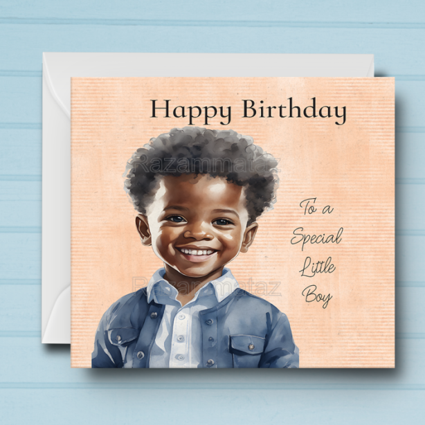 Black Boy Birthday Card N